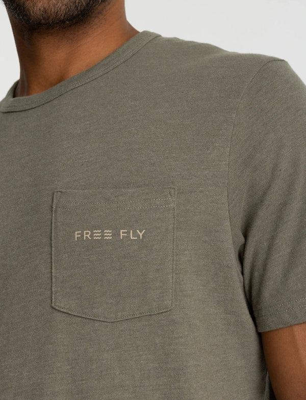 Redfish Camo Pocket Tee: Heather Fatigue