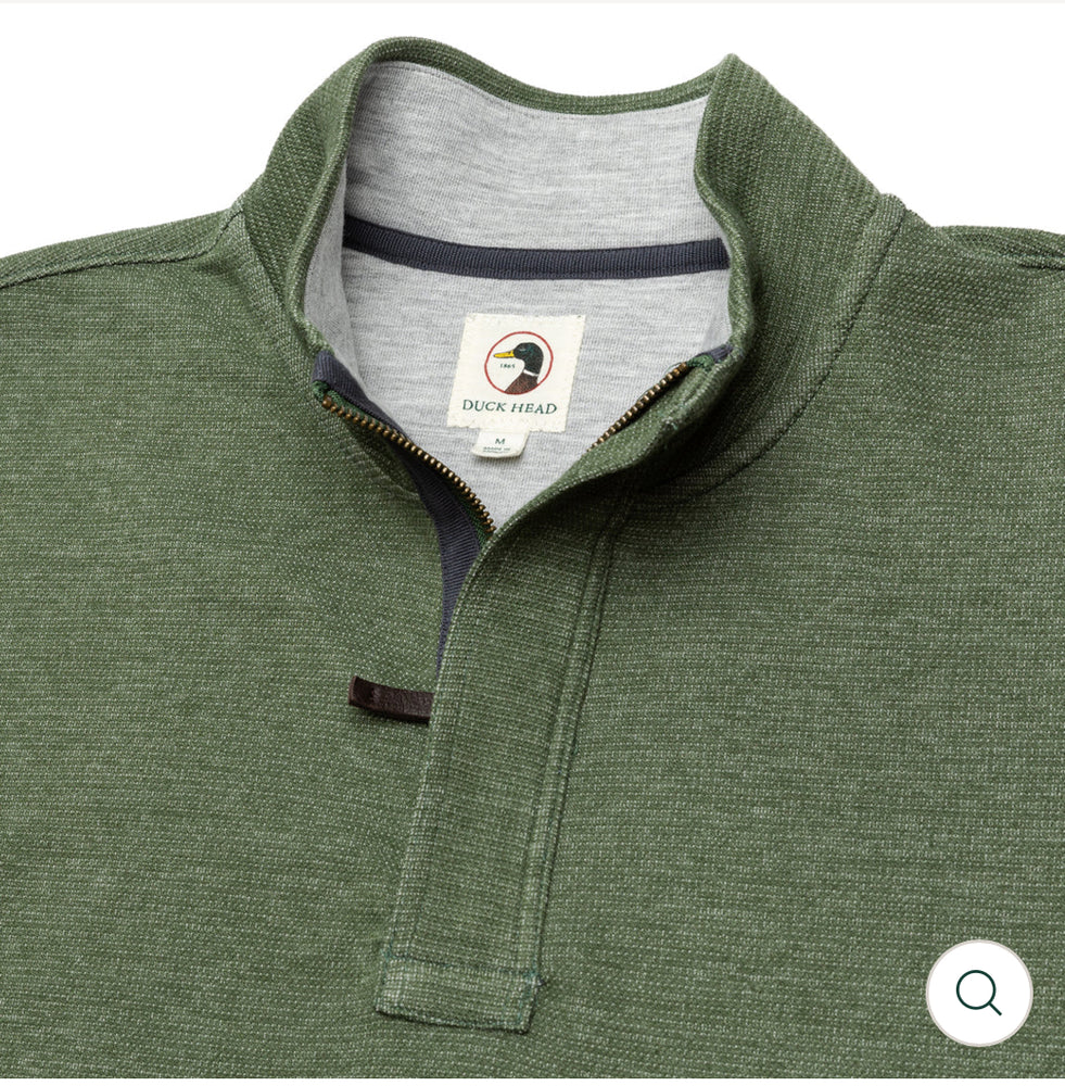 Bearing Pique Performance 1/4 Zip Pullover: Pine Green