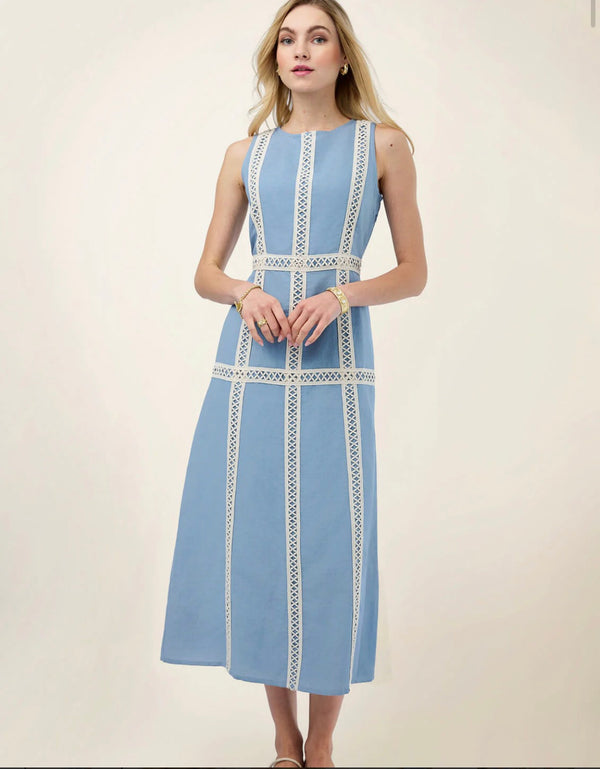 Martina Midi Dress Lakeside Blue