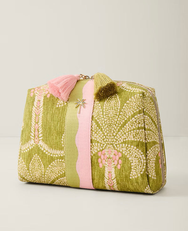 Large Cosmetic Pouch Castillo Green Palms
