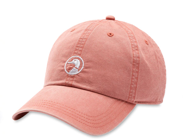 Embroidered Duck Twill Hat: Sunkist Red