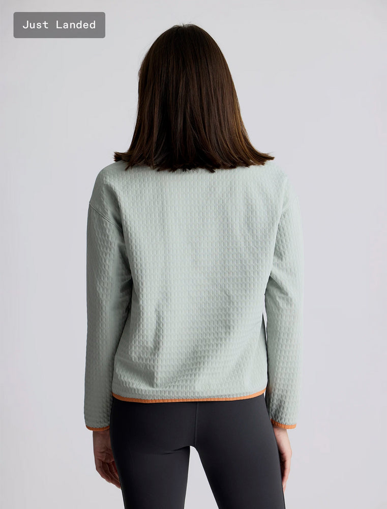 Women's Gridback Fleece Snap Pullover: Desert Sage