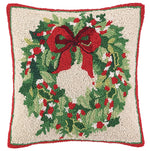 Classic Christmas Wreath Hook Pillow