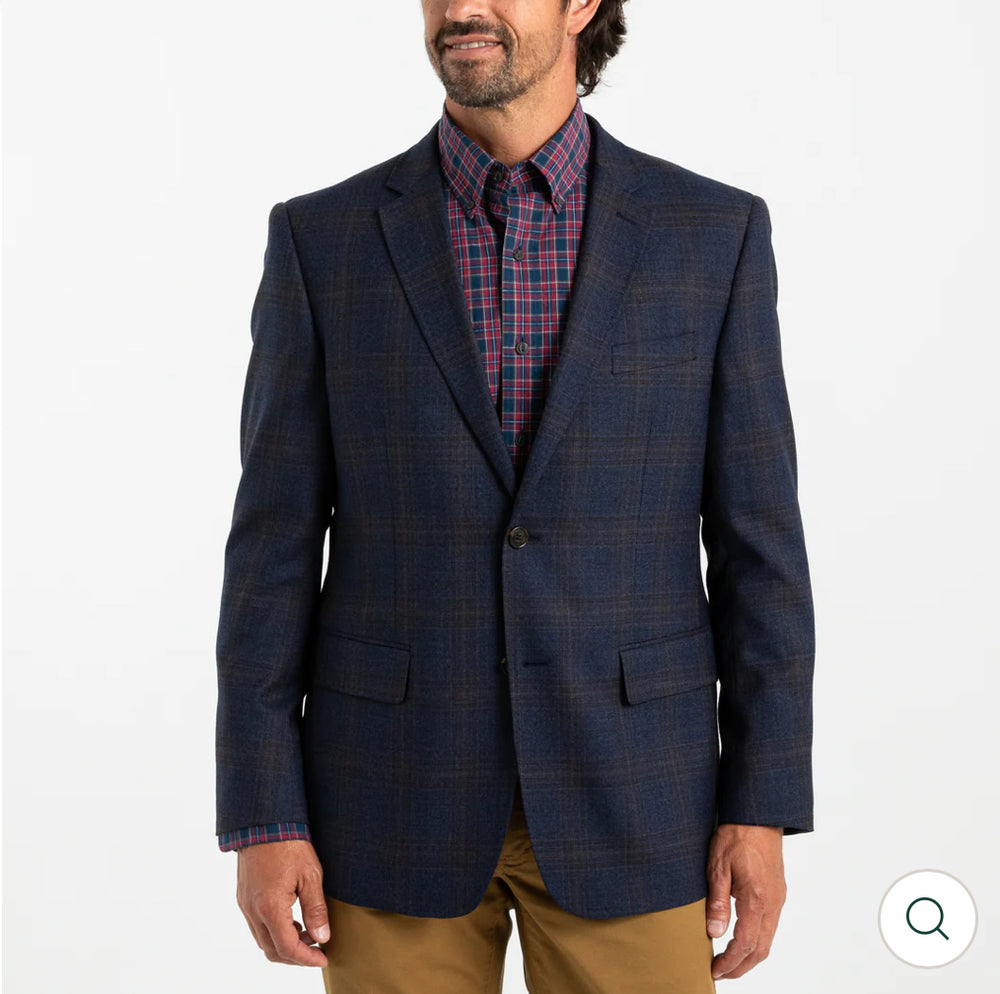 Brennan Plaid Sport Coat : Navy