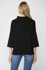 Mock Neck Sweater/Bell Sleeve - Black