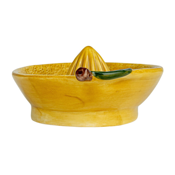 Hand-Painted Stoneware Lemon Shaped Juicer