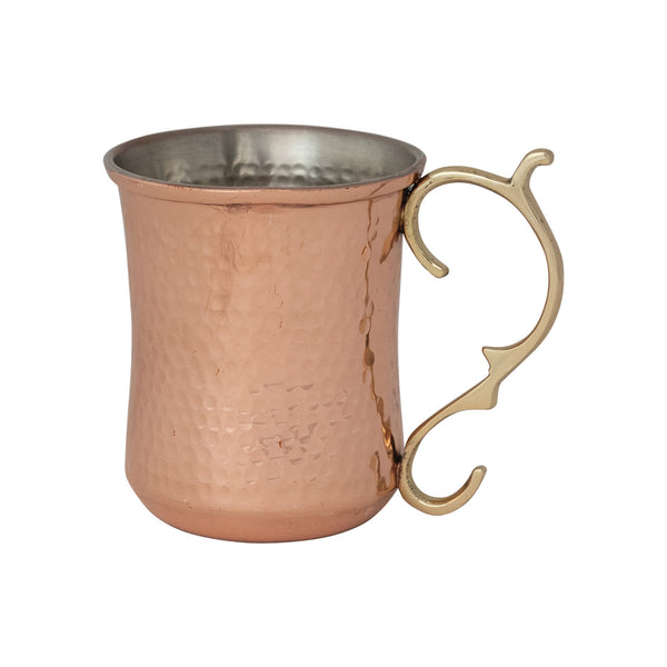 10 oz. Hammered Stainless Steel Mule Mug w/ Brass Handle