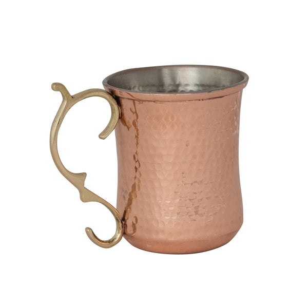 10 oz. Hammered Stainless Steel Mule Mug w/ Brass Handle