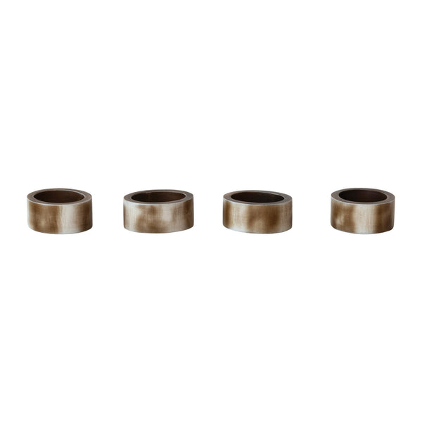 Marbled Resin Napkin Rings, Brown & Ivory Color