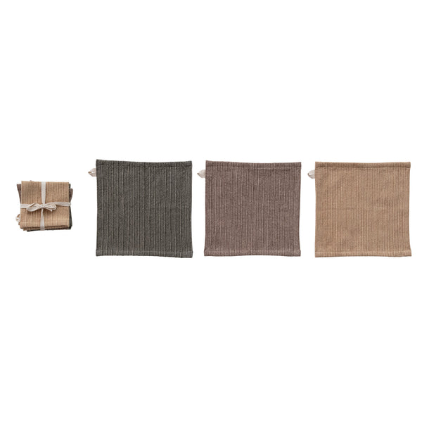 Stonewashed Cotton Striped Dish Cloths