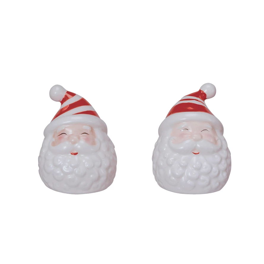 Hand-Painted Ceramic Santa Salt & Pepper Shakers