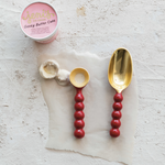 Enameled Aluminum Ice Cream Scoop, Red & Gold Finish