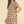 Camel Embroidered Leaf Cap Sleeve Dress