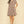 Camel Embroidered Leaf Cap Sleeve Dress