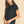 Black Solid Cap Sleeve Knit Top