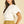 Off White Crew Neck Puff Sleeve Knit Top