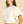 Off White Crew Neck Puff Sleeve Knit Top