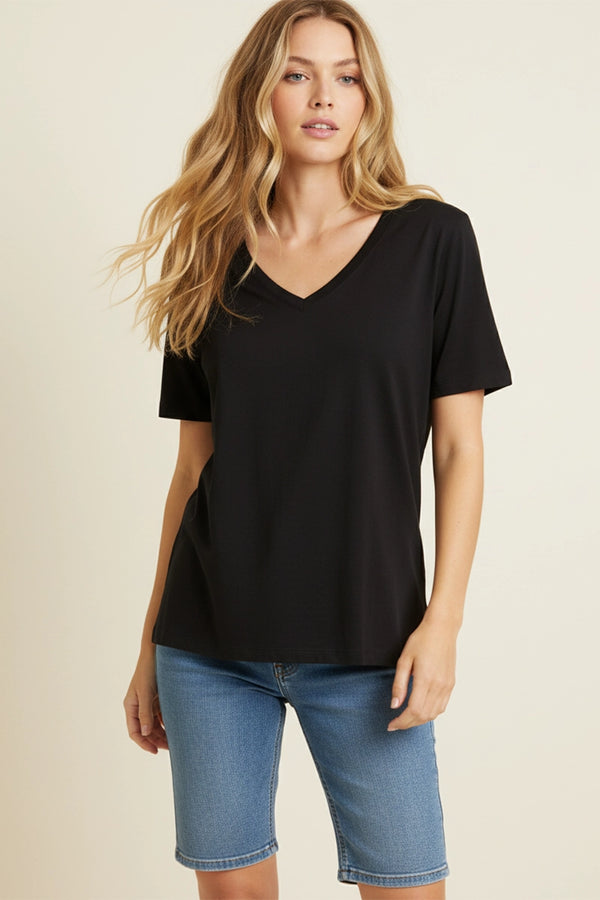 Black Classic V-Neck Tee