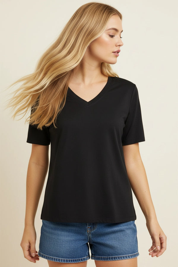 Black Classic V-Neck Tee