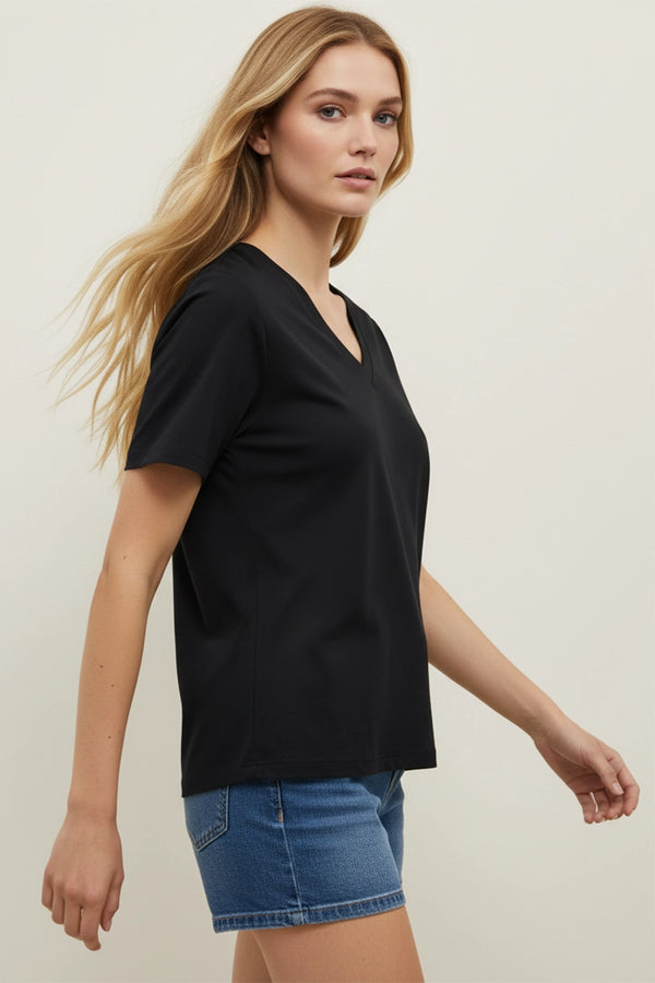 Black Classic V-Neck Tee