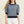 Navy and Blue Contrast Scalloped Striped Knit Top