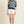 Navy and Blue Contrast Scalloped Striped Knit Top