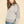 Light Grey Striped Drop-Shoulder Knit Sweater