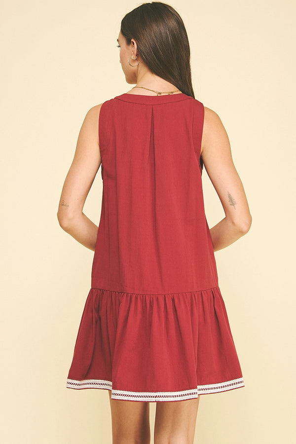 Clay Embroidered Mini Dress