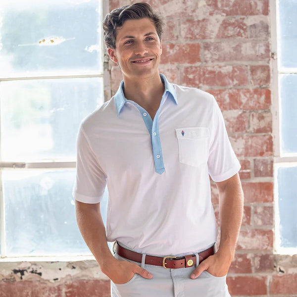 Braves Cooperstown - 1972 Feather Old School Rivalry Polo - Sky