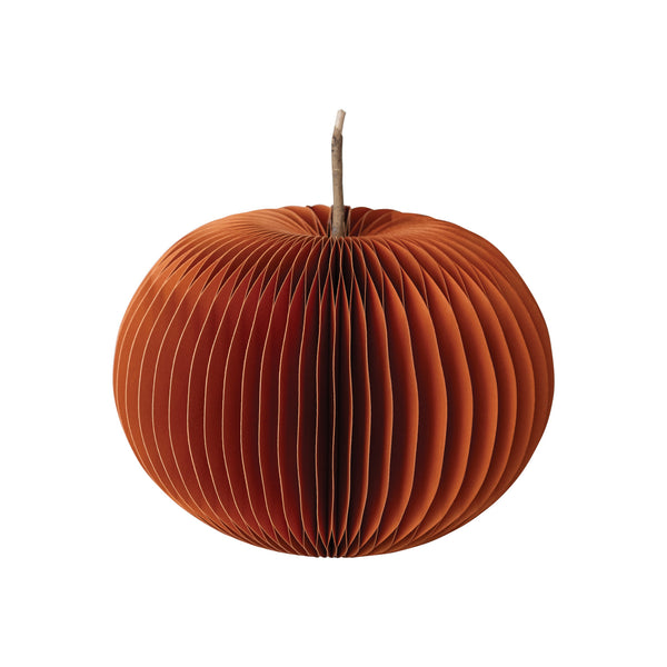 Recycled Paper Folding Honeycomb Pumpkin 9”