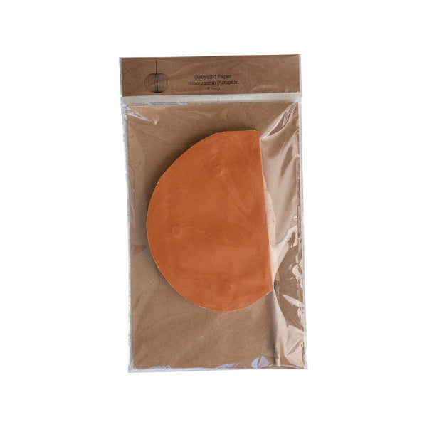 Recycled Paper Folding Honeycomb Pumpkin 9”