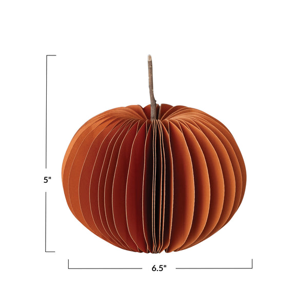 Recycled Paper Folding Honeycomb Pumpkin 6.5”