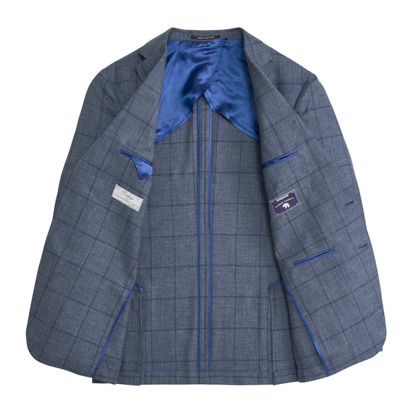 Barberis Captains Windowpane Sport Coat - Captains Blue