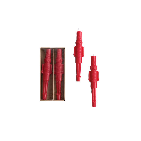 Unscented Nutcracker Shaped Taper Candles in Box