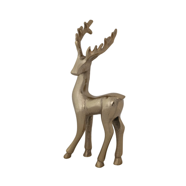 Cast Aluminum Deer 9.5”, Gold Finish