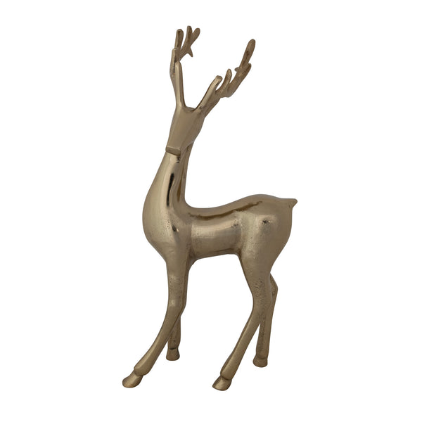 Cast Aluminum Deer 15”, Gold Finish