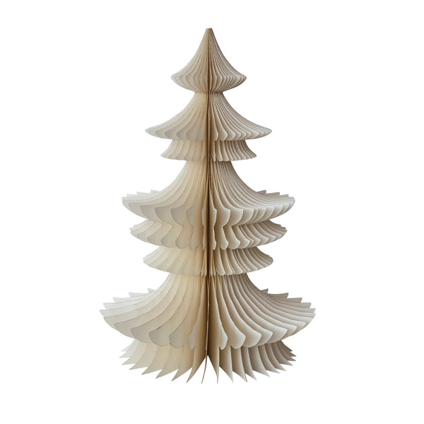Handmade Recycled Paper Folding Honeycomb Tree with Gold Glitter Edges