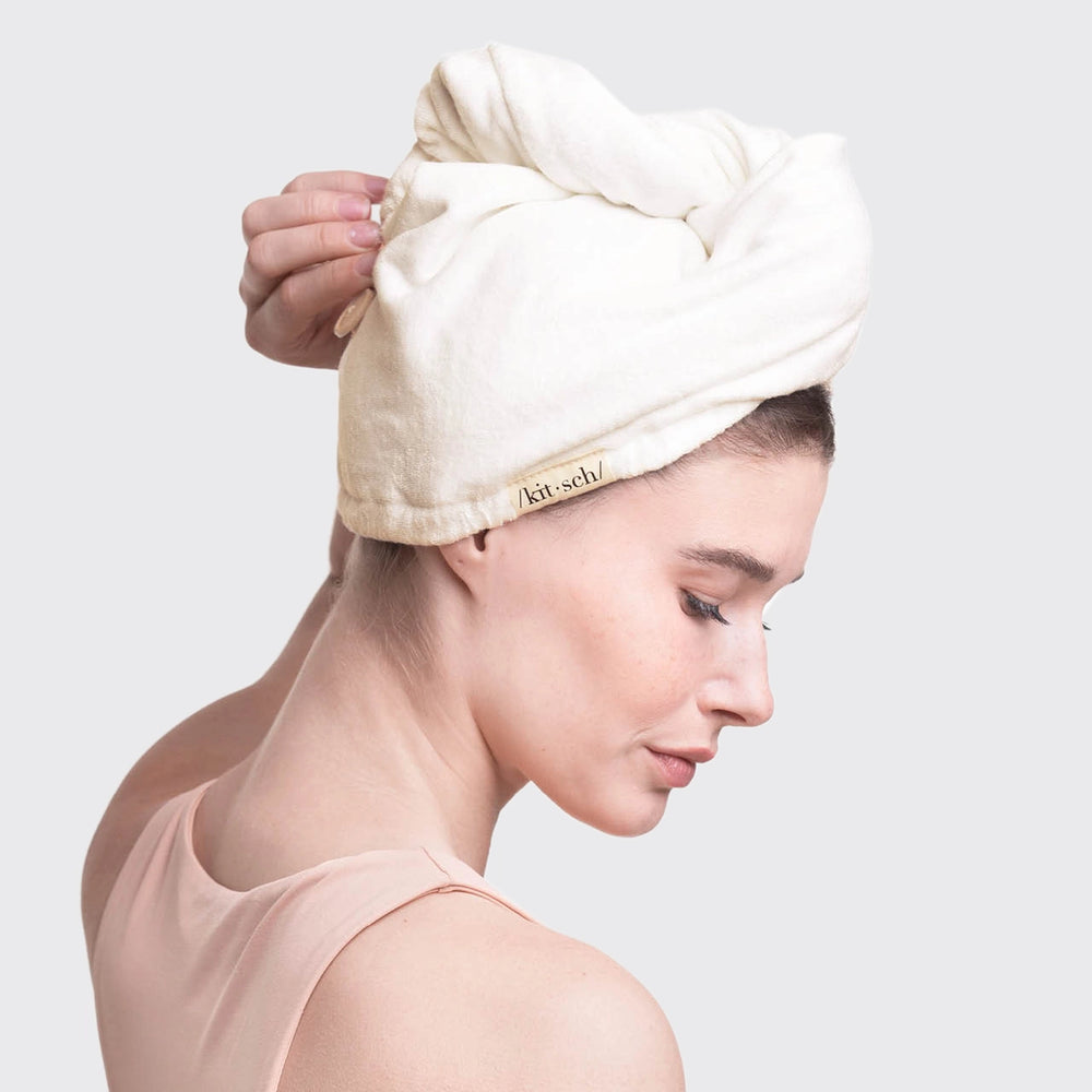 Quick Dry Hair Towel - Eco White