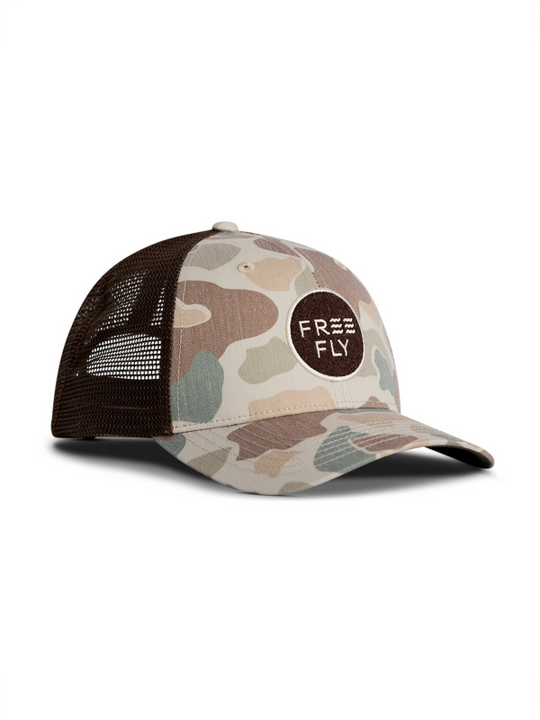 Youth Camo Trucker Hat: Vintage