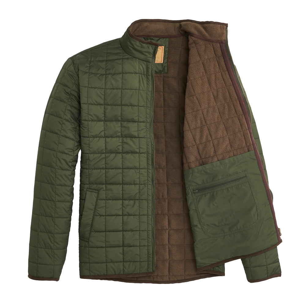 Grid Quilted Jacket - Olive