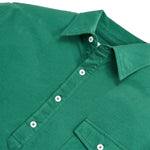 Old School Long Sleeve Polo - Posy Green