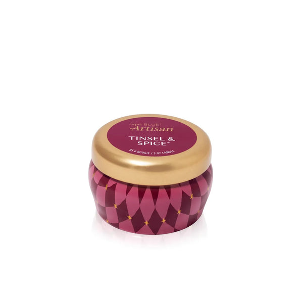 Tinsel & Spice Winter Bazaar Mini Tin Candle
