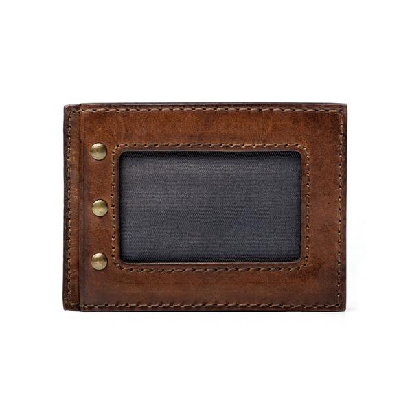 Benjamin Leather Front Pocket Wallet in Hickory
