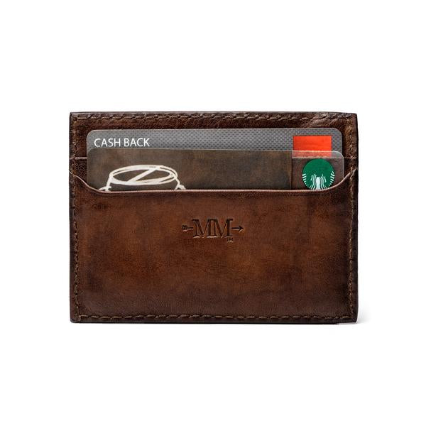 Benjamin Leather Front Pocket Wallet in Hickory