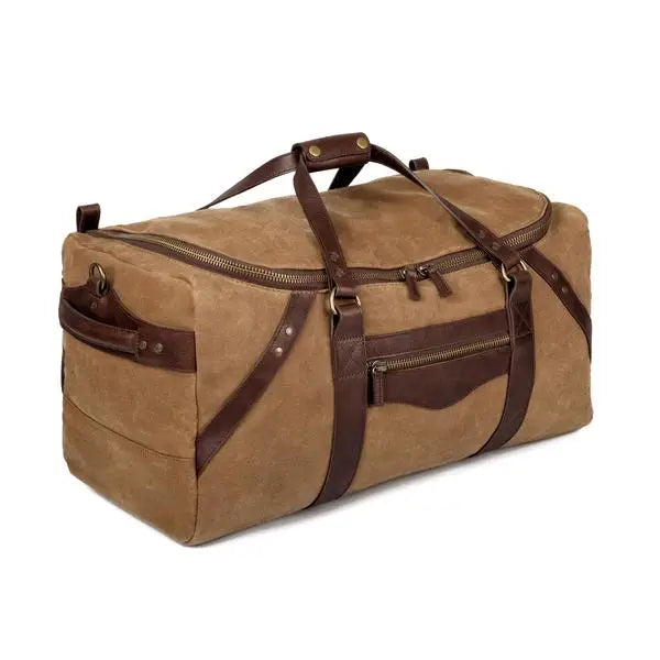 Campaign Waxed Canvas Large Duffle Bag - Smoke/Broke