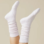 Slouchy Marshmallow Socks with Grippers: Heather Blush Pink