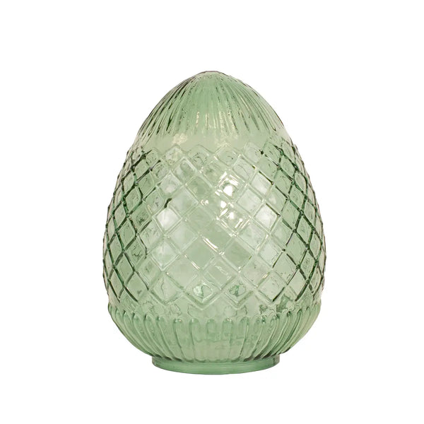 Annalise Glass Egg Green 8"