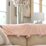 Cozy Pom Pom Throw Light Pink 50x60