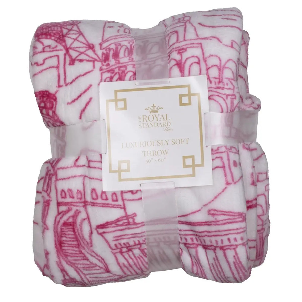 World of Wonder Throw Pink/White 50x60