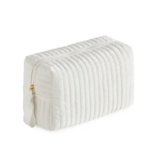 Logan Large Boxy Cosmetic Pouch: Pearl